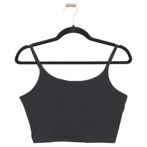 Shelf Bra Cropped Tank Top Size 12 Black